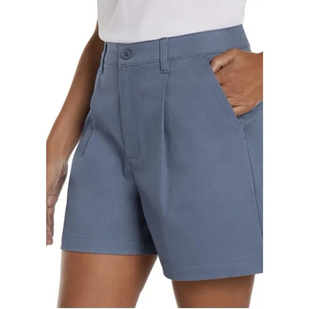 Banana Republic Cotton Pleated Cornflower Blue Shorts Relaxed Dressy Ins 5" 8